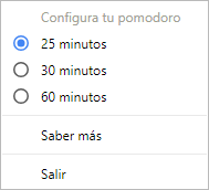 Pomodoro timer by Programa con Saba screenshot Desktop Settings